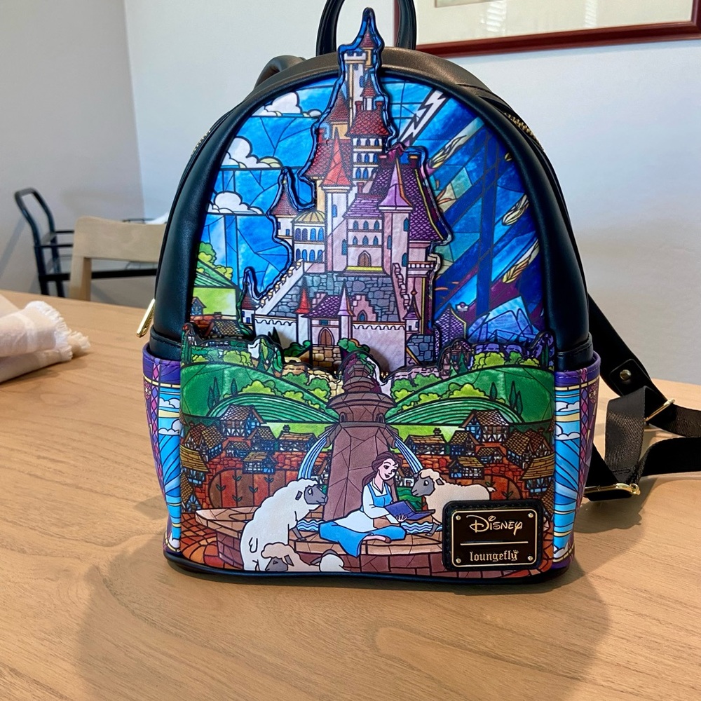 Disney Loungefly Stained Glass Castle Backpack